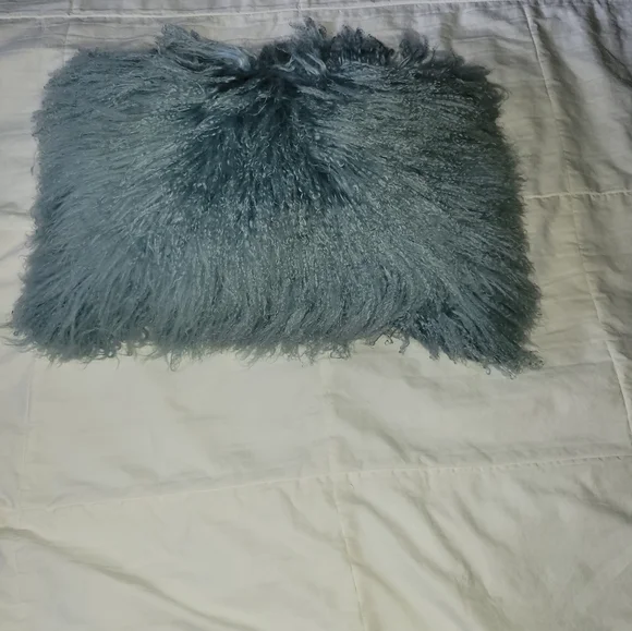 Silk Brocade/Curly Lamb Pillow